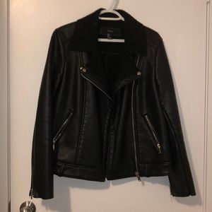 Black faux leather jacket
